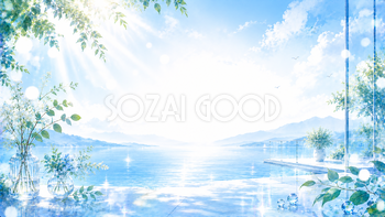 Premium Blue Masterpiece 背景素材【無料PNG】透明感あふれる青い光の背景93583