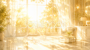 Golden Window Light 背景素材【無料PNG】朝日が差し込む窓辺の背景93587