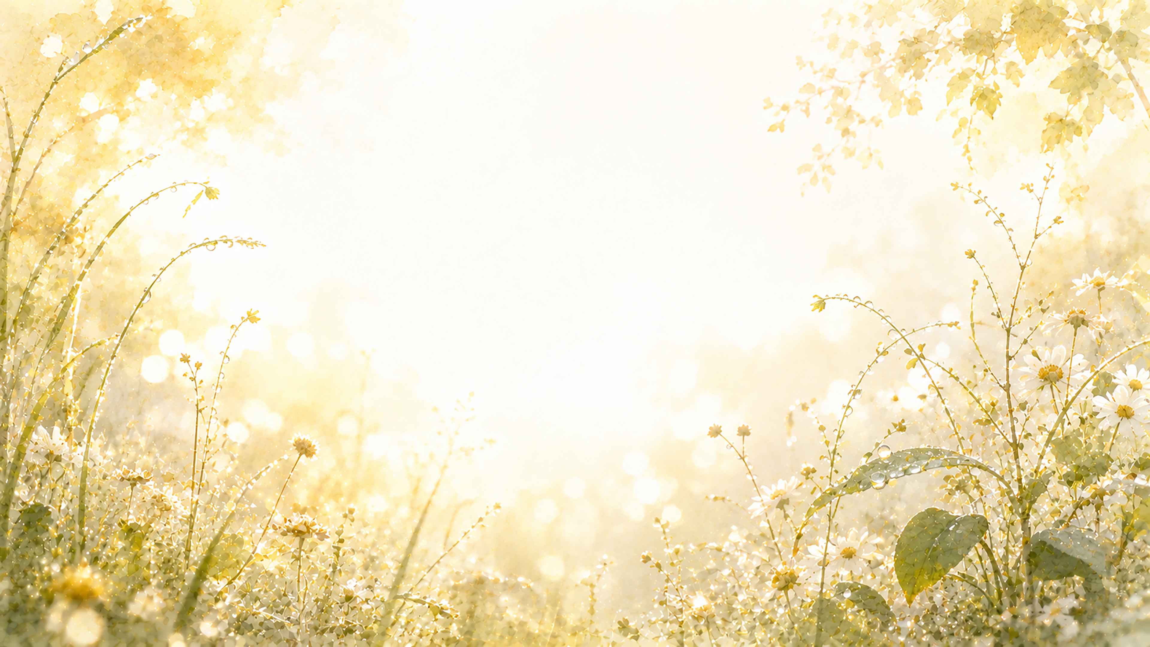 Morning Dew Light 背景素材【無料PNG】朝露が輝く自然背景93592に写真・文字を入れる