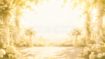Golden Wedding Garden 背景素材【無料PNG】ガーデンウェディング背景93593