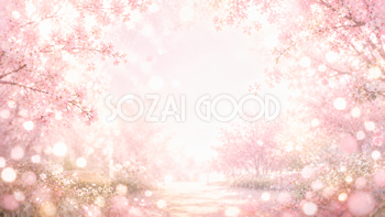 桜の玉ボケ背景素材【無料PNG】Cherry Bokeh Garden93601