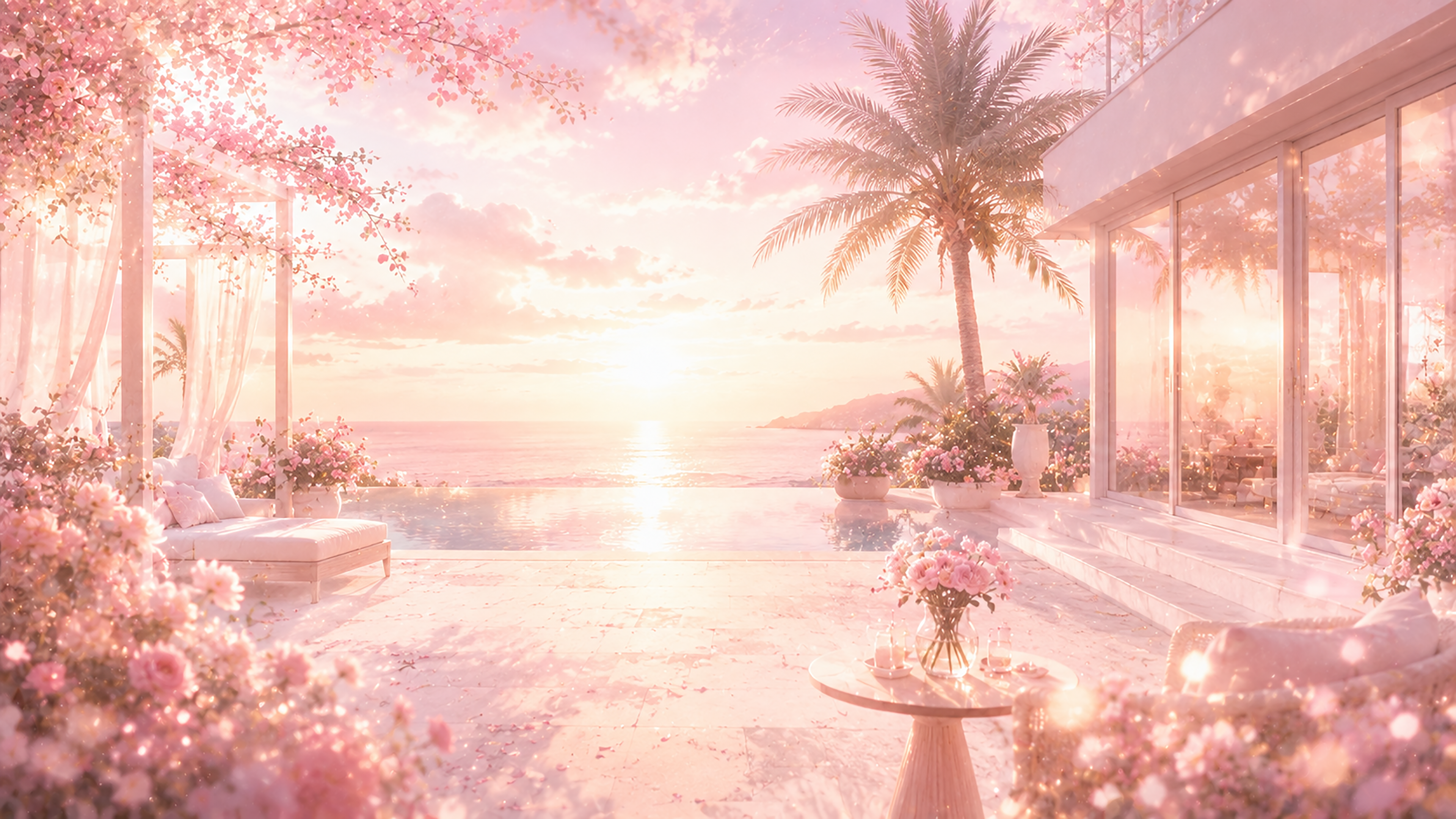 Luxury Pink Resort 背景素材【無料PNG】93602に写真・文字を入れる