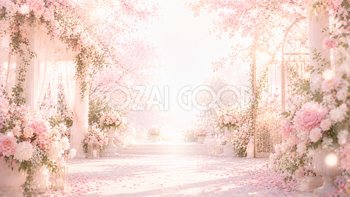 Pink Wedding Garden 背景素材【無料PNG】93607