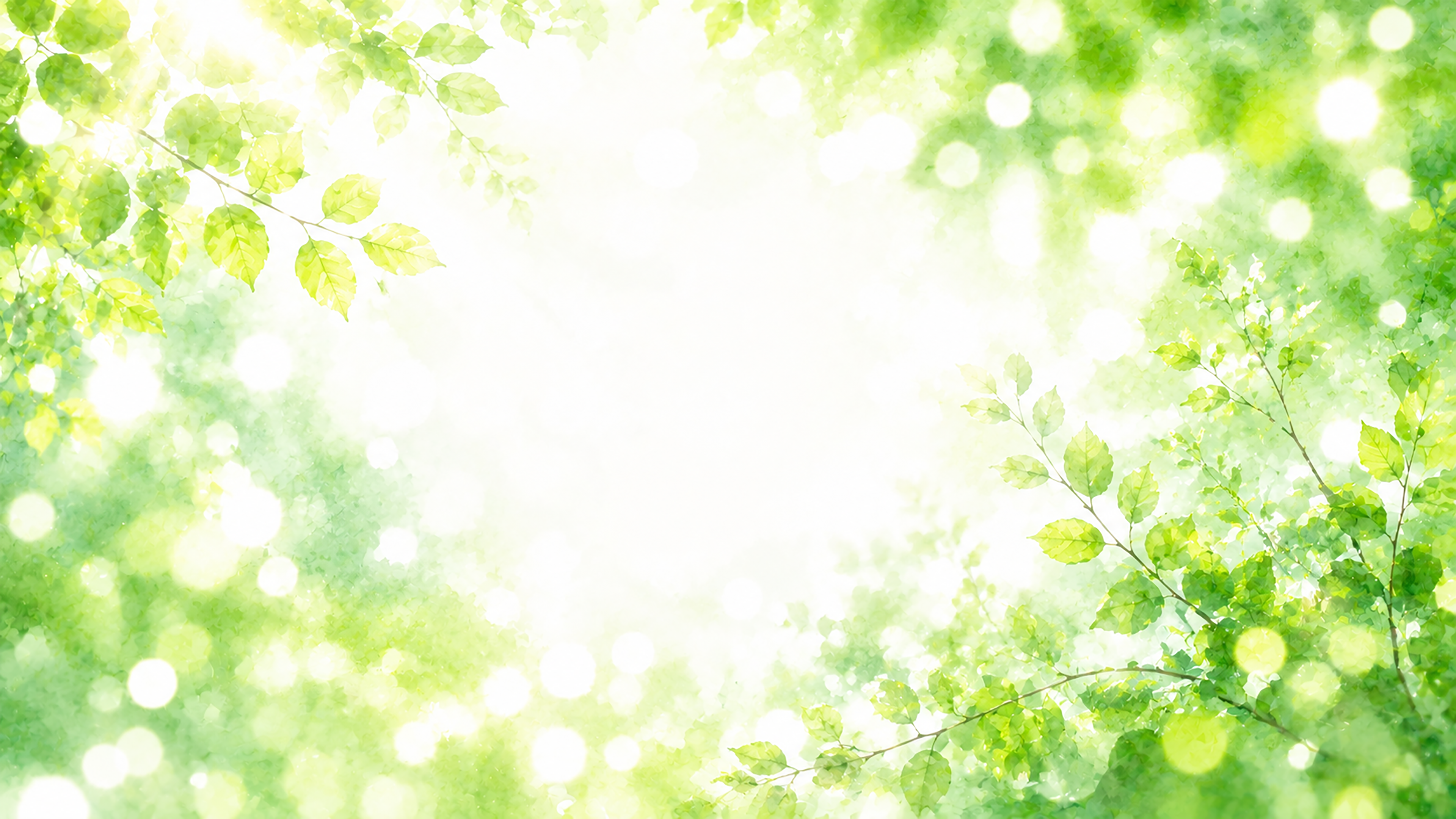 Fresh Leaf Bokeh 背景素材【無料PNG】93615に写真・文字を入れる