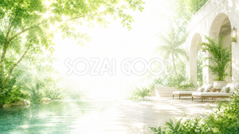 Luxury Green Resort 背景素材【無料PNG】93616