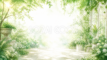Green Botanical Garden 背景素材【無料PNG】93617
