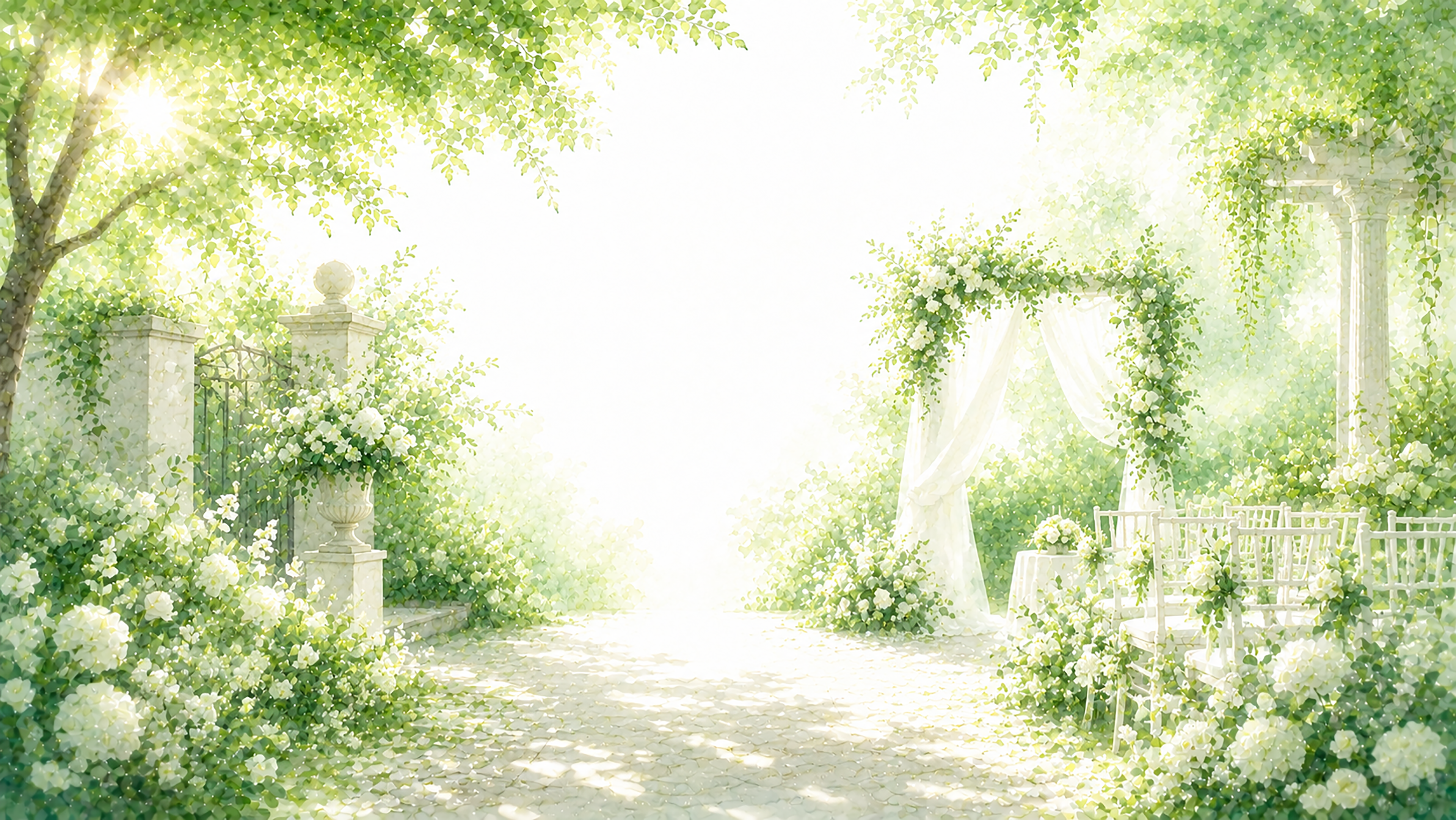 Green Garden Wedding 背景素材【無料PNG】93620に写真・文字を入れる