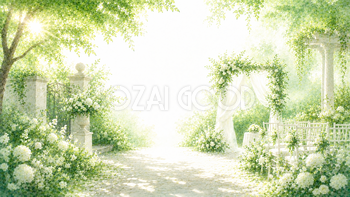 Green Garden Wedding 背景素材【無料PNG】93620