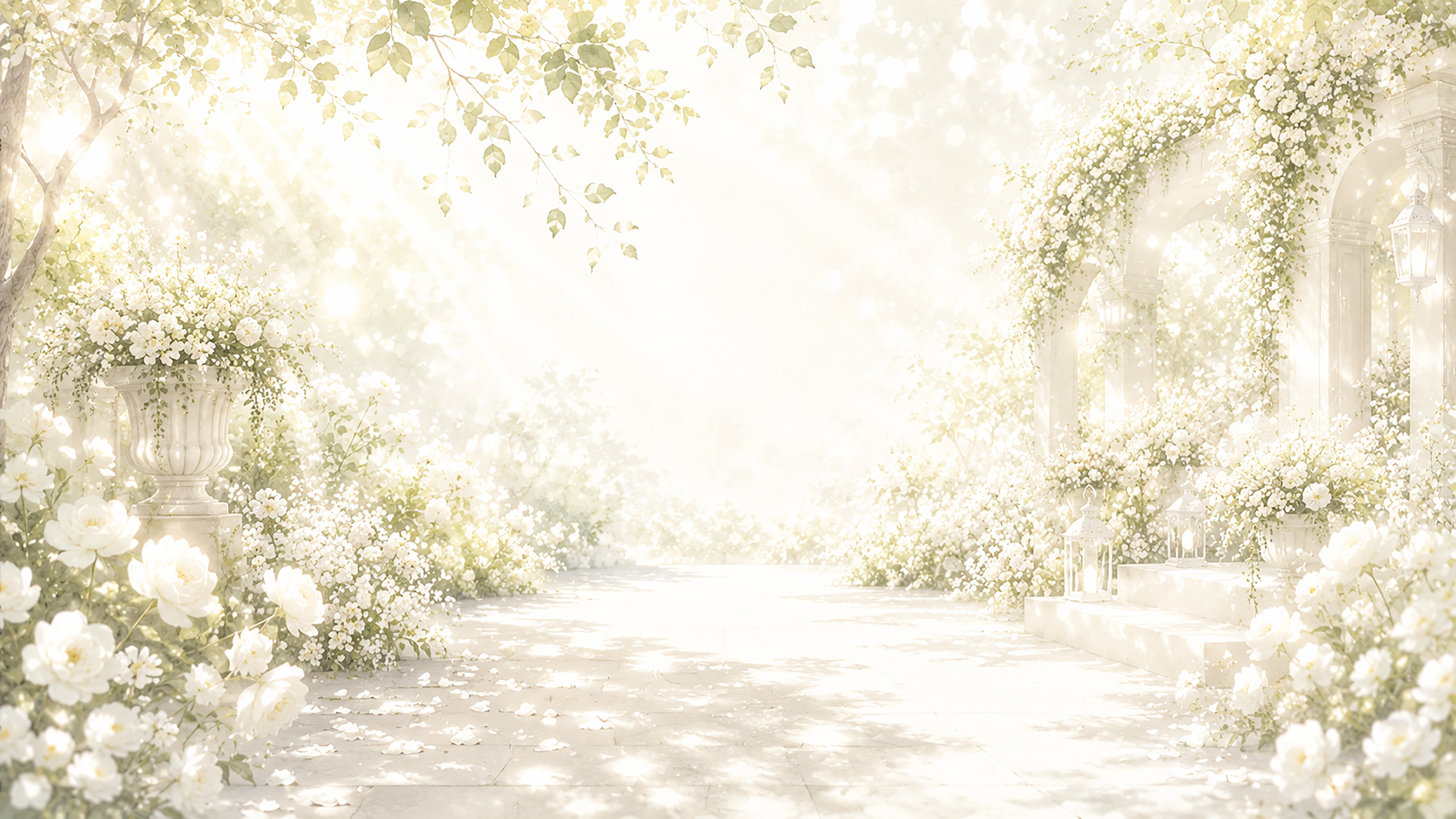 White Garden Glow 背景素材【無料PNG】93626に写真・文字を入れる
