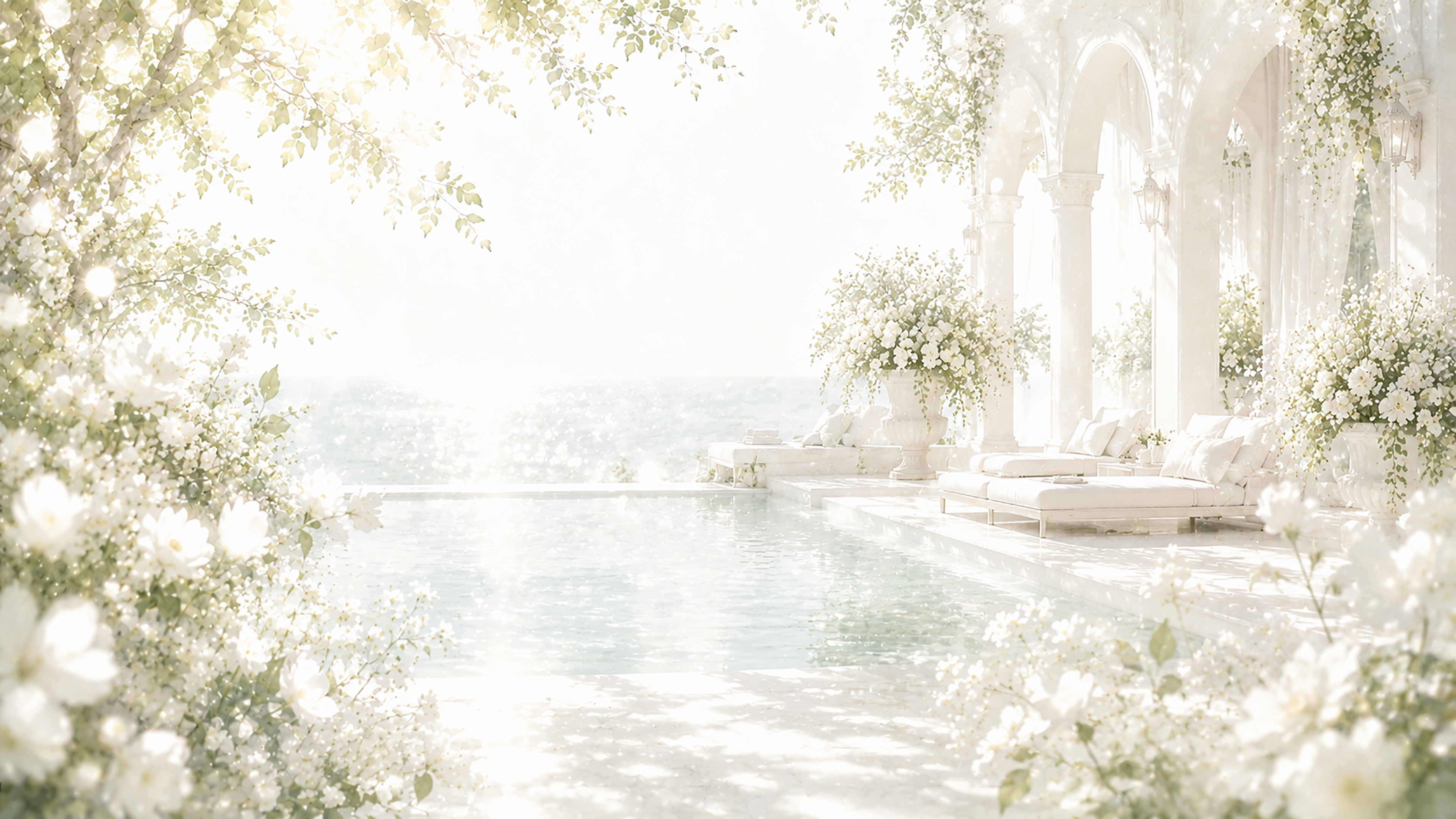 Luxury White Resort 背景素材【無料PNG】93629に写真・文字を入れる