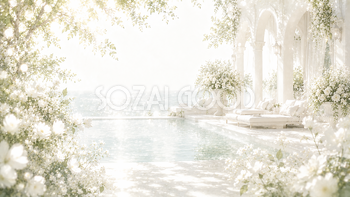 Luxury White Resort 背景素材【無料PNG】93629
