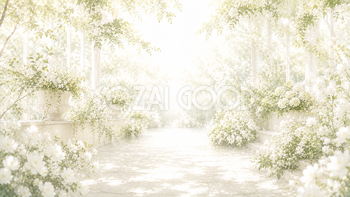 White Botanical Garden 背景素材【無料PNG】93630