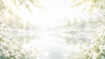 White Lake Reflection 背景素材【無料PNG】93631