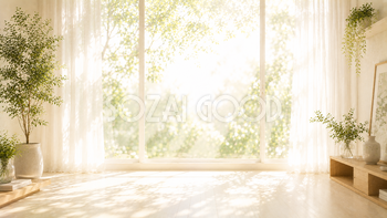 やさしい自然光の窓背景イラスト｜Soft Natural Window【無料・高画質PNG】93647