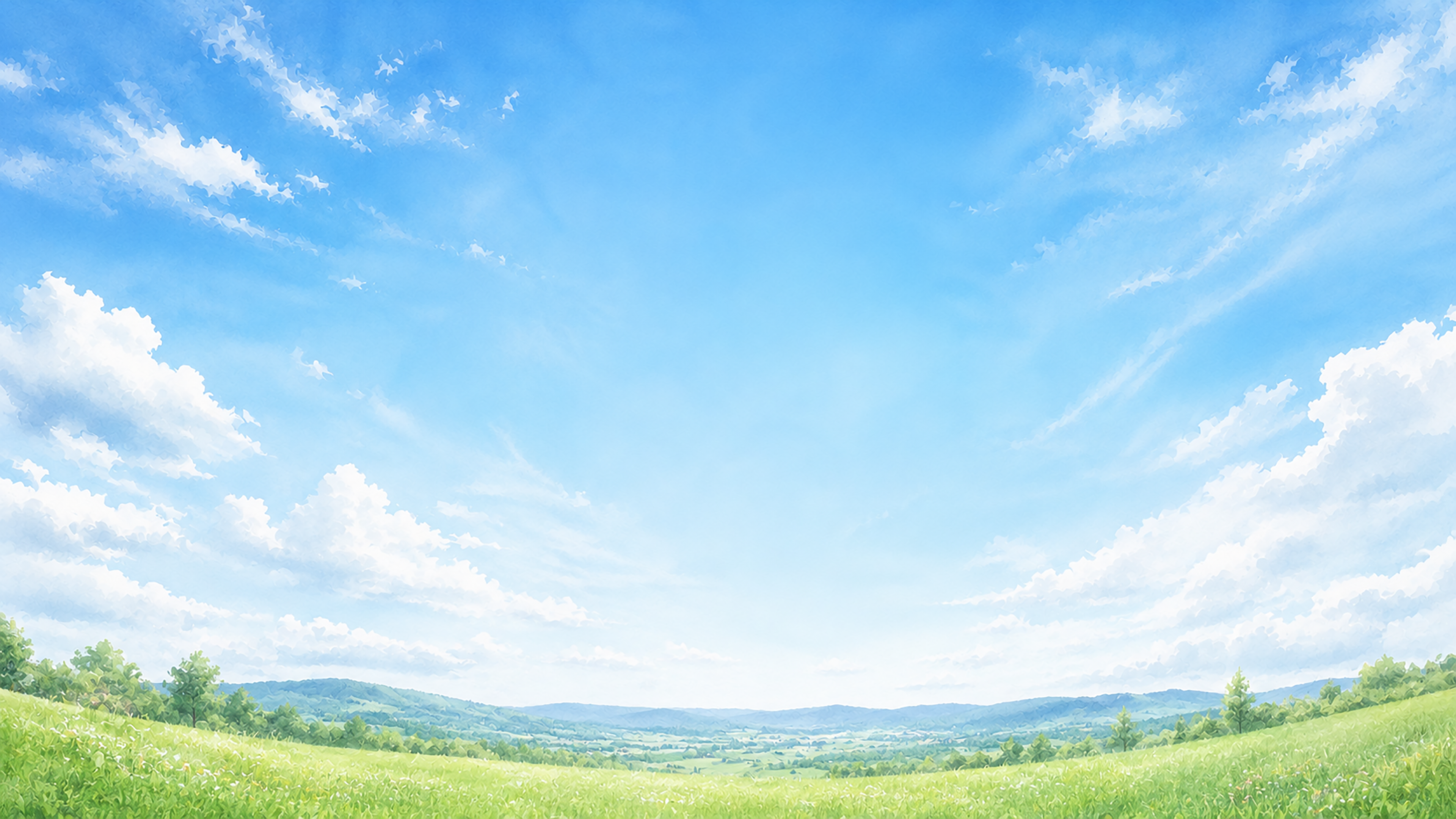 高原の青空背景イラスト【無料・高画質】自然風景93705に写真・文字を入れる