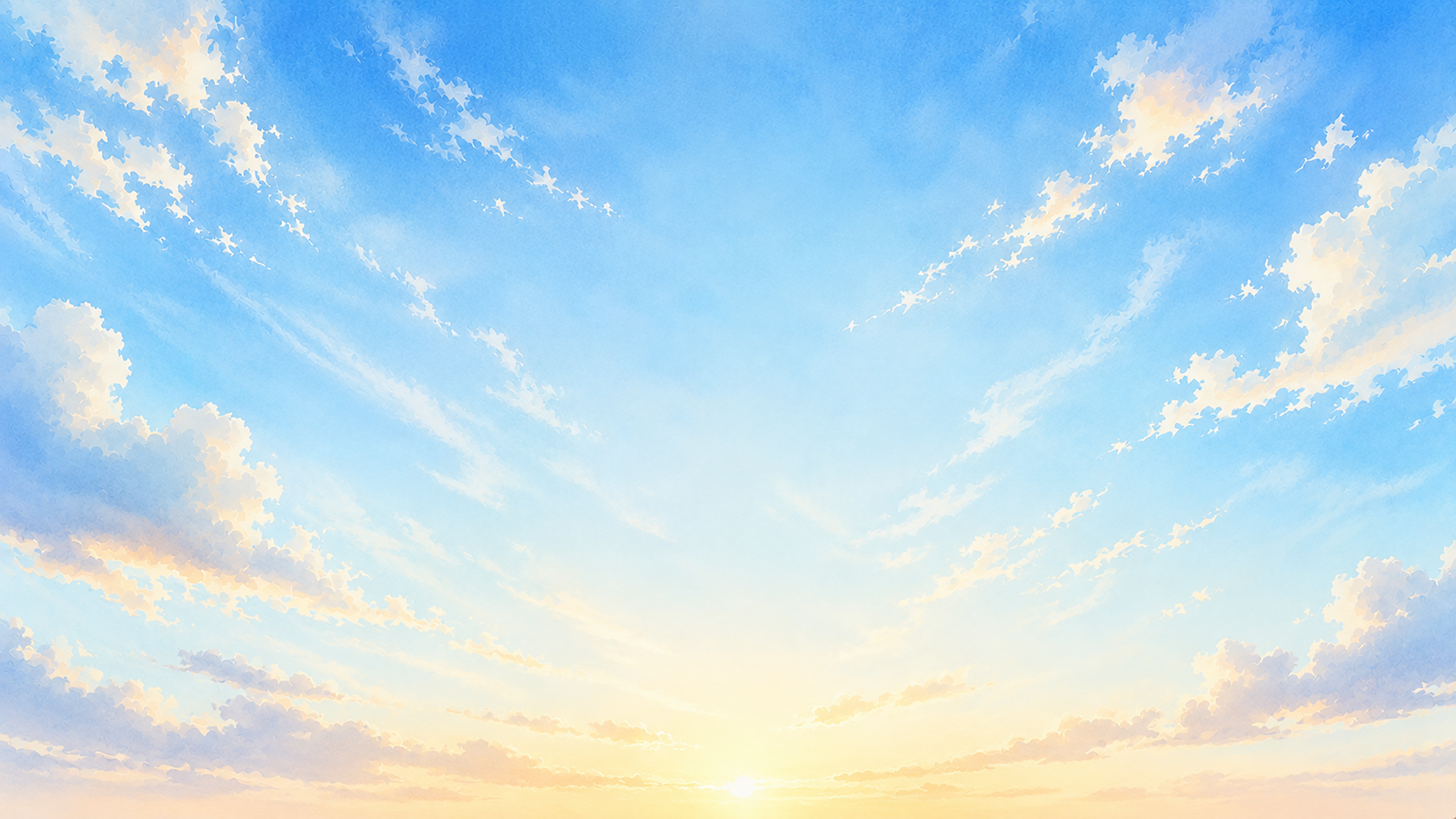 朝の青空背景イラスト【無料・高画質】朝日と空93708に写真・文字を入れる
