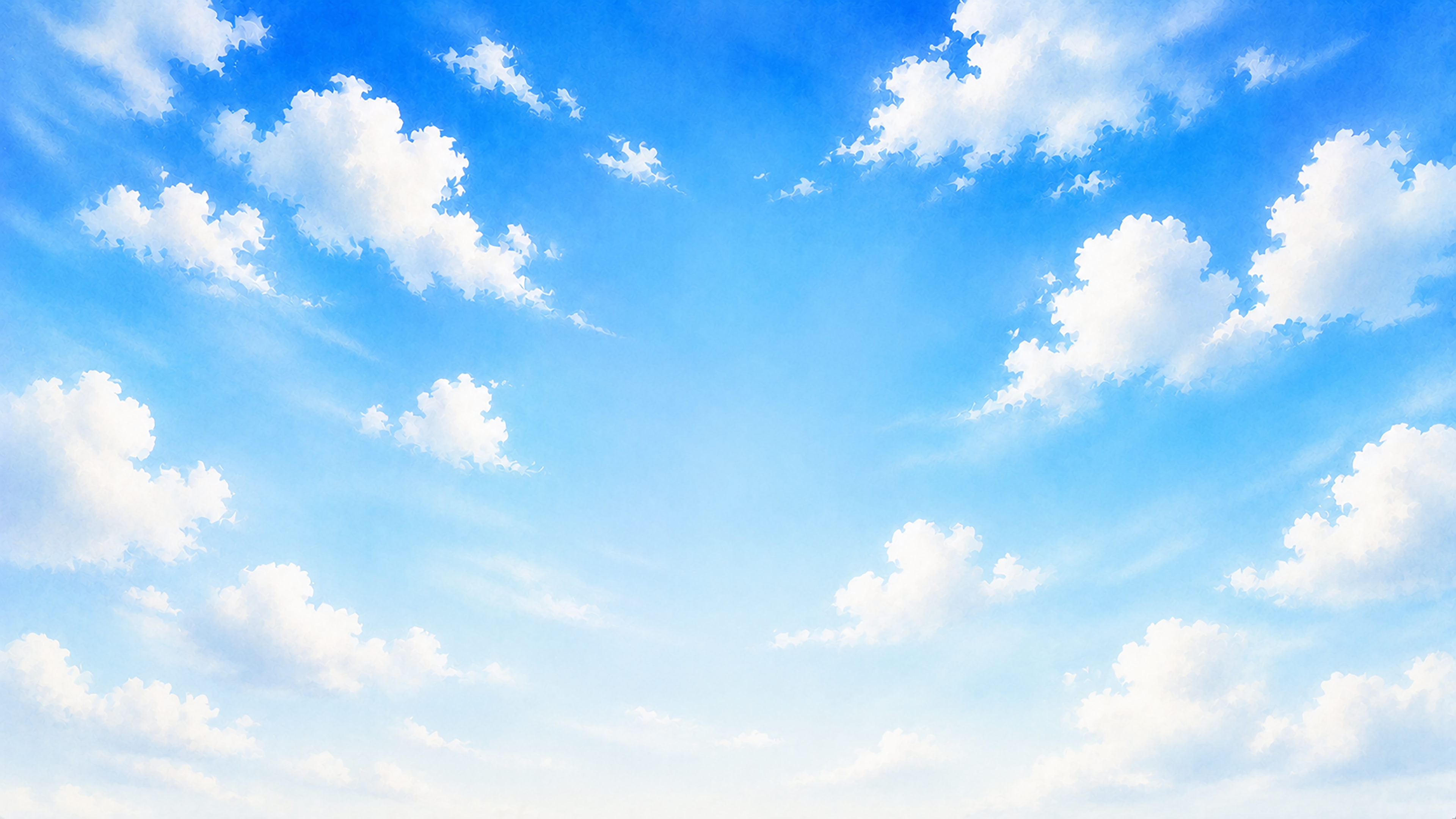 綿雲の空背景イラスト【無料・高画質】ふわふわ青空93711に写真・文字を入れる