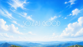 山の上の青空背景イラスト【無料・高画質】絶景風景93712