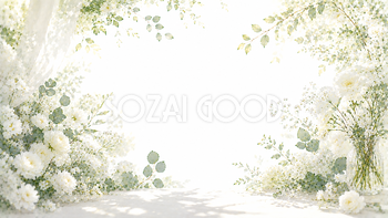 ホワイトナチュラルライト背景・フレームイラスト【無料・高画質PNG】93739