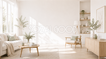 北欧風ホワイトルーム背景【無料・高画質】93778