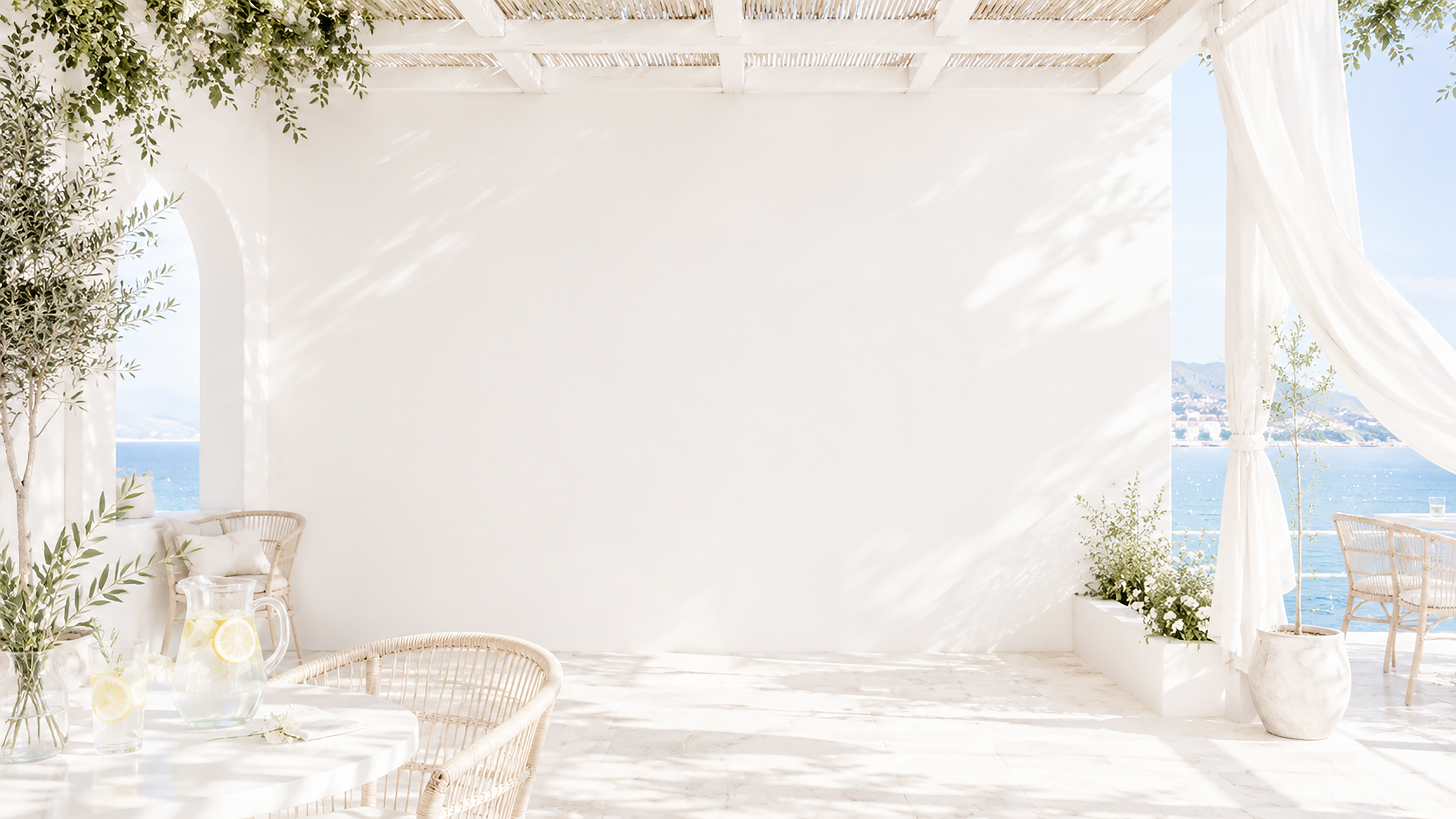 窓辺のホワイトカフェ背景素材【無料・高画質】White Window Cafe　93782に写真・文字を入れる