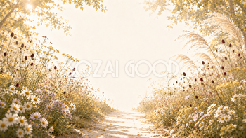 秋の野花背景【無料・高画質】紅葉・もみじと自然風景イラスト93836