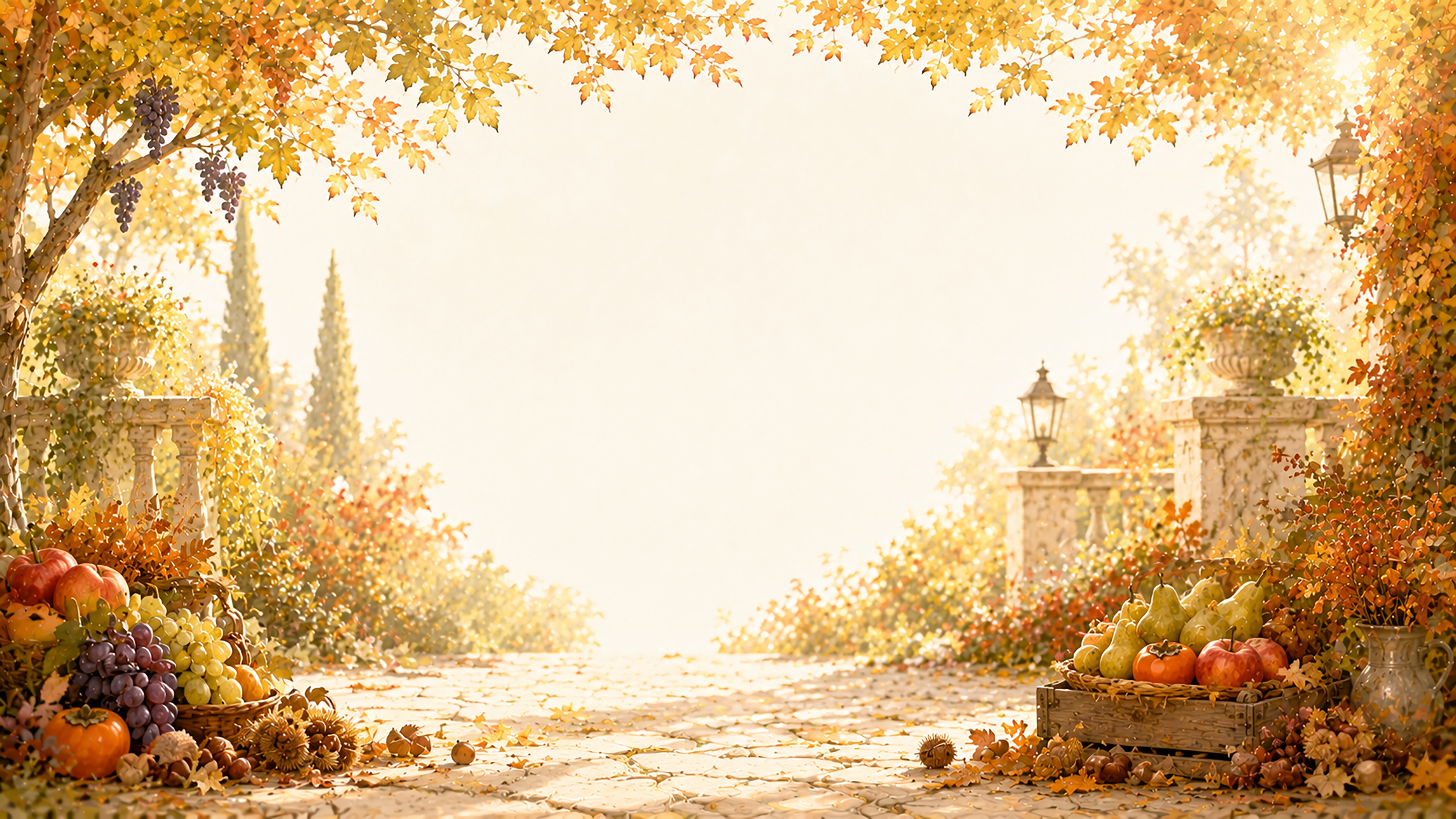 Premium Harvest Garden背景【無料・高画質】紅葉・もみじ・実りの秋背景イラスト93870に写真・文字を入れる