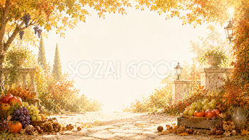 Premium Harvest Garden背景【無料・高画質】紅葉・もみじ・実りの秋背景イラスト93870