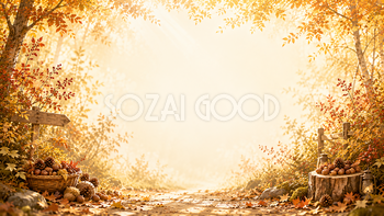 Premium Forest Treasure背景【無料・高画質】紅葉・もみじ・秋の実・木の実背景イラスト93883