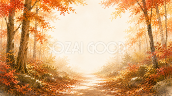 朝霧の森の小道背景イラスト【無料PNG】93938