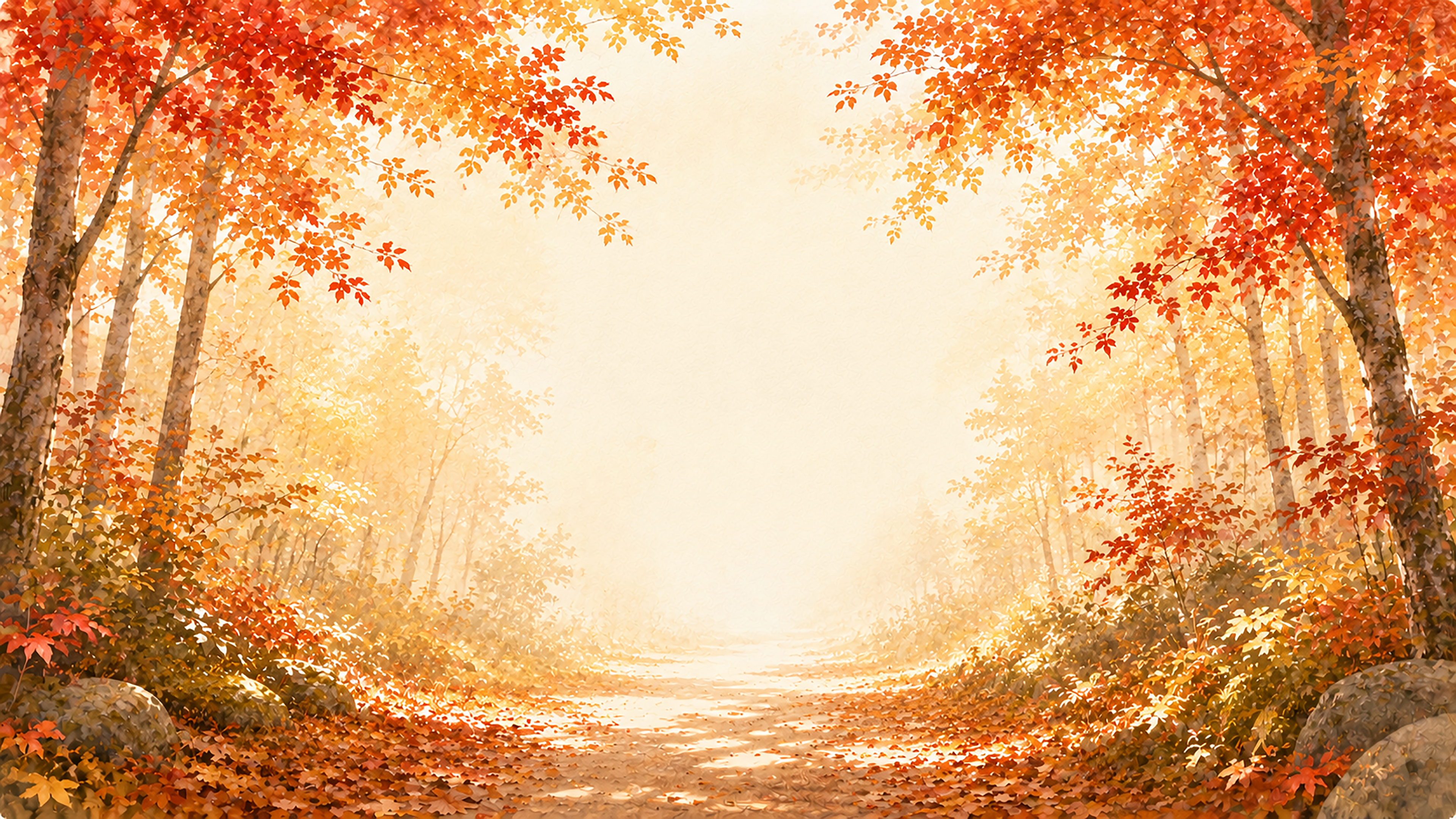 紅葉（もみじ）のトンネル背景イラスト【無料PNG】93939に写真・文字を入れる