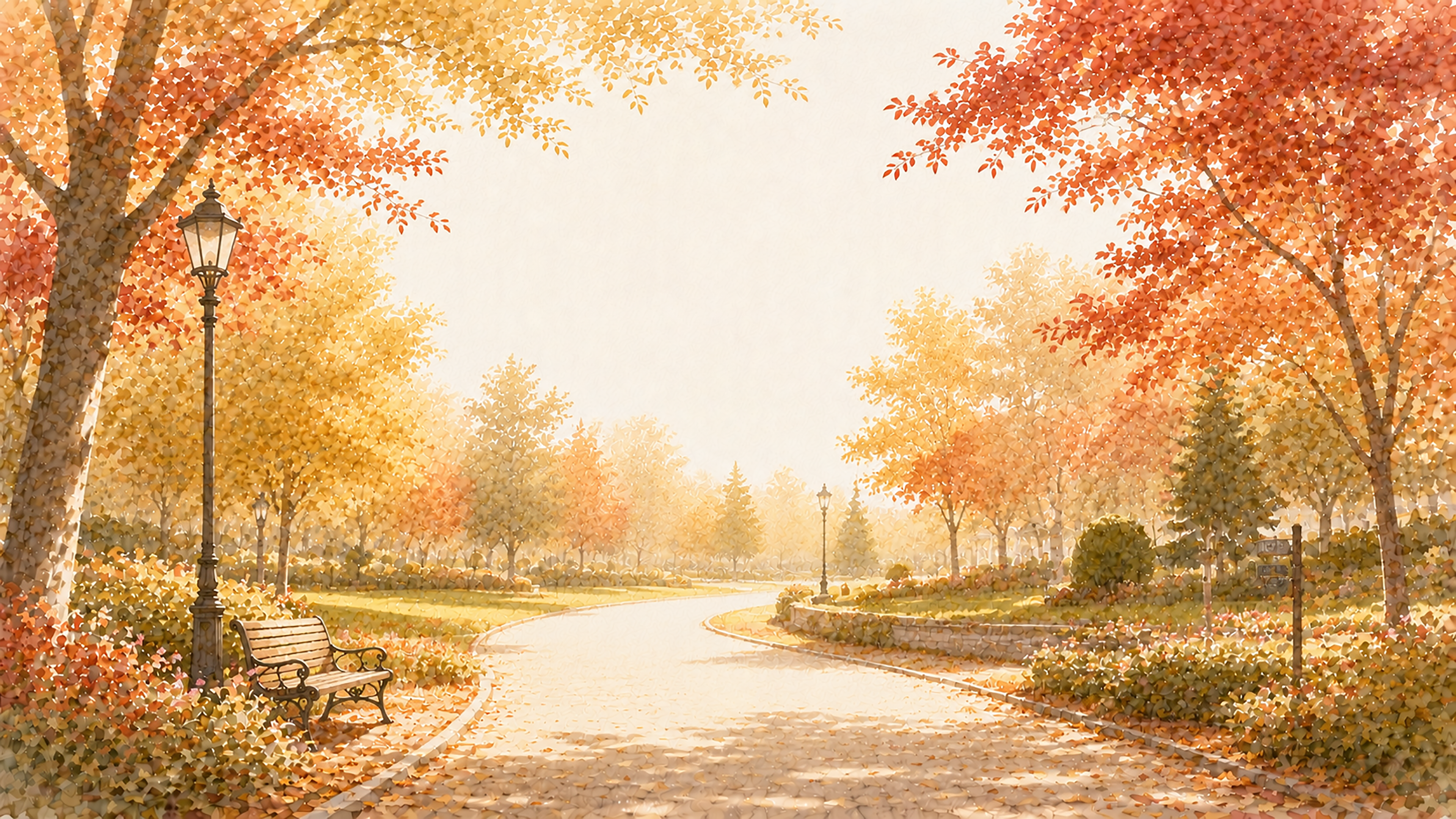 公園の小道背景イラスト【無料PNG】93958に写真・文字を入れる