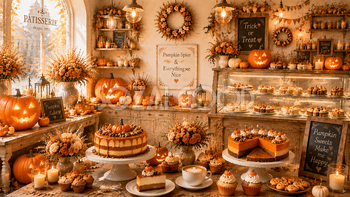 パンプキンケーキのハロウィンスイーツ背景素材【無料・高画質PNG】94174