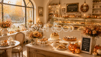 プレミアムハロウィンスイーツショップ背景素材【無料・高画質PNG】94183