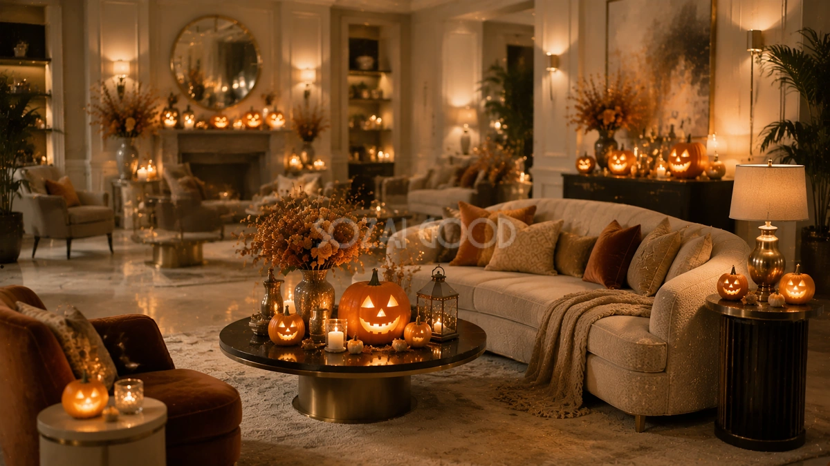 ホテル風ハロウィン背景【無料・高画質PNG】94246
