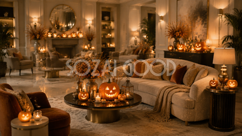 高級ホテル風ハロウィン背景【無料・高画質PNG】94246