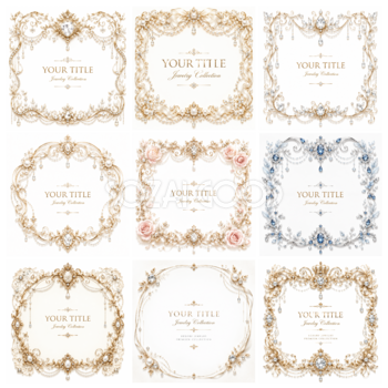 ジュエリー高級装飾フレーム9選【無料・高画質PNG】94279