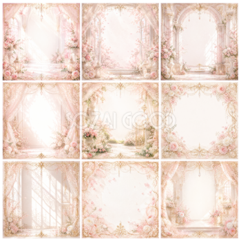 ピンクウェディングフレーム9選｜春の結婚式・桜色の無料イラスト素材【高画質PNG】94469