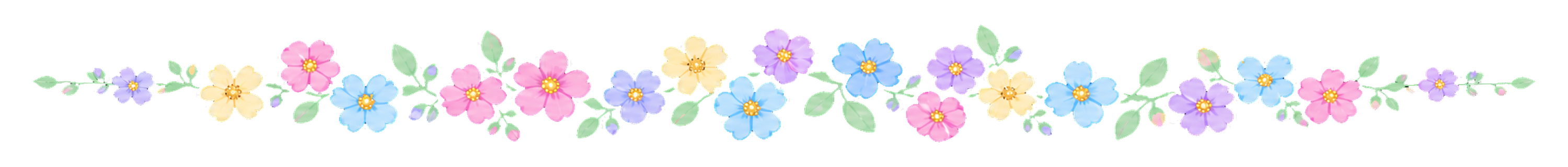 可愛いパステル小花のライン｜無料イラスト素材94559に写真・文字を入れる