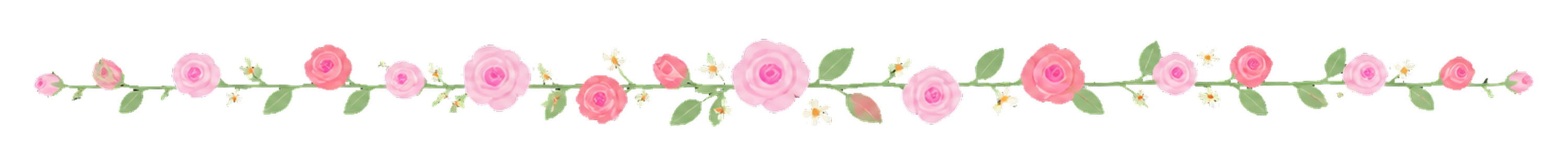 可愛いピンクローズとつぼみのライン｜無料イラスト素材94560に写真・文字を入れる