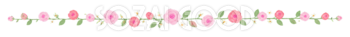 可愛いピンクローズとつぼみのライン｜無料イラスト素材94560