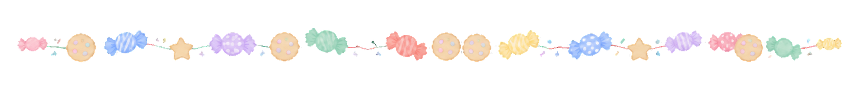 可愛いキャンディとクッキーのライン｜無料イラスト素材94575に写真・文字を入れる