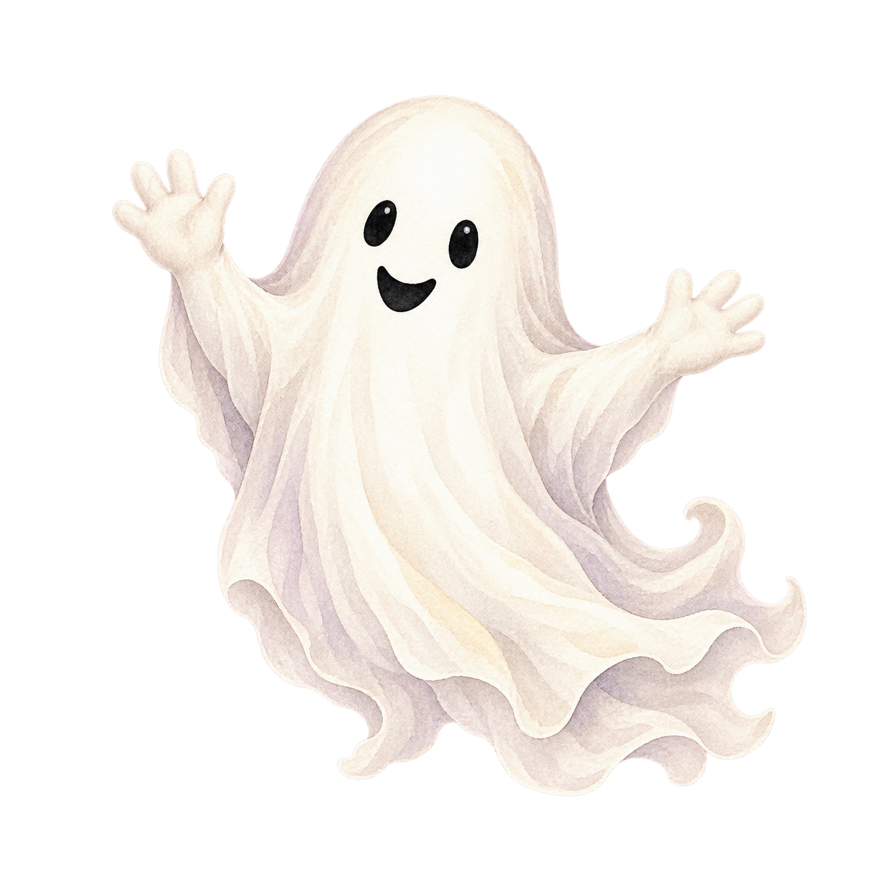 手を広げたかわいいおばけのハロウィンイラスト｜無料素材94657に写真・文字を入れる