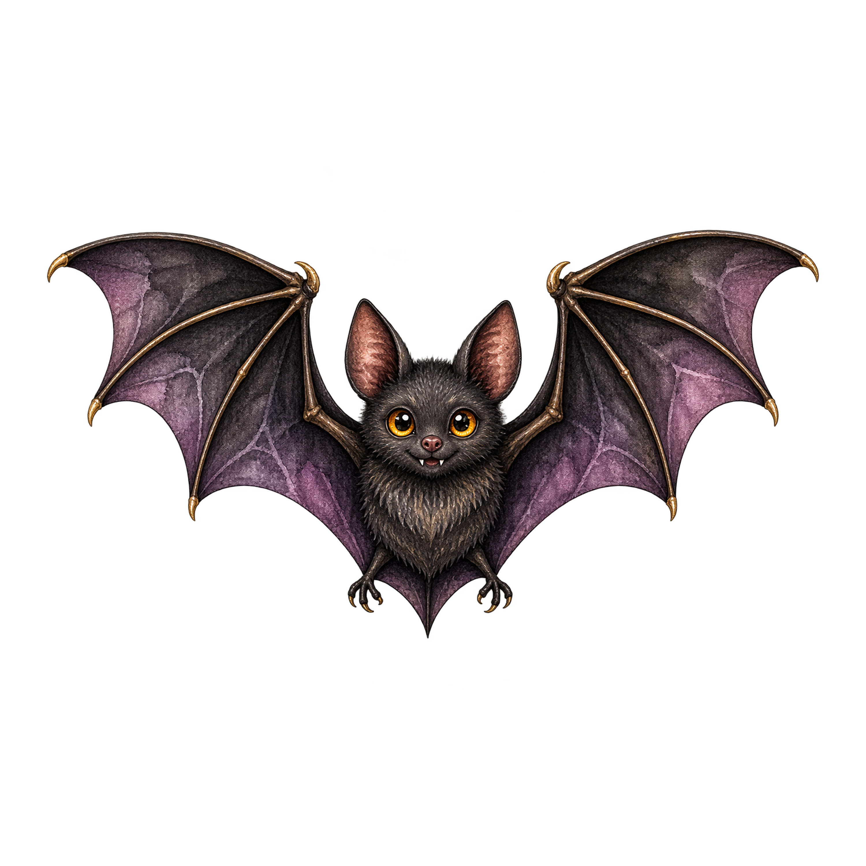 羽を広げたかわいいコウモリのハロウィンイラスト｜無料素材94664に写真・文字を入れる