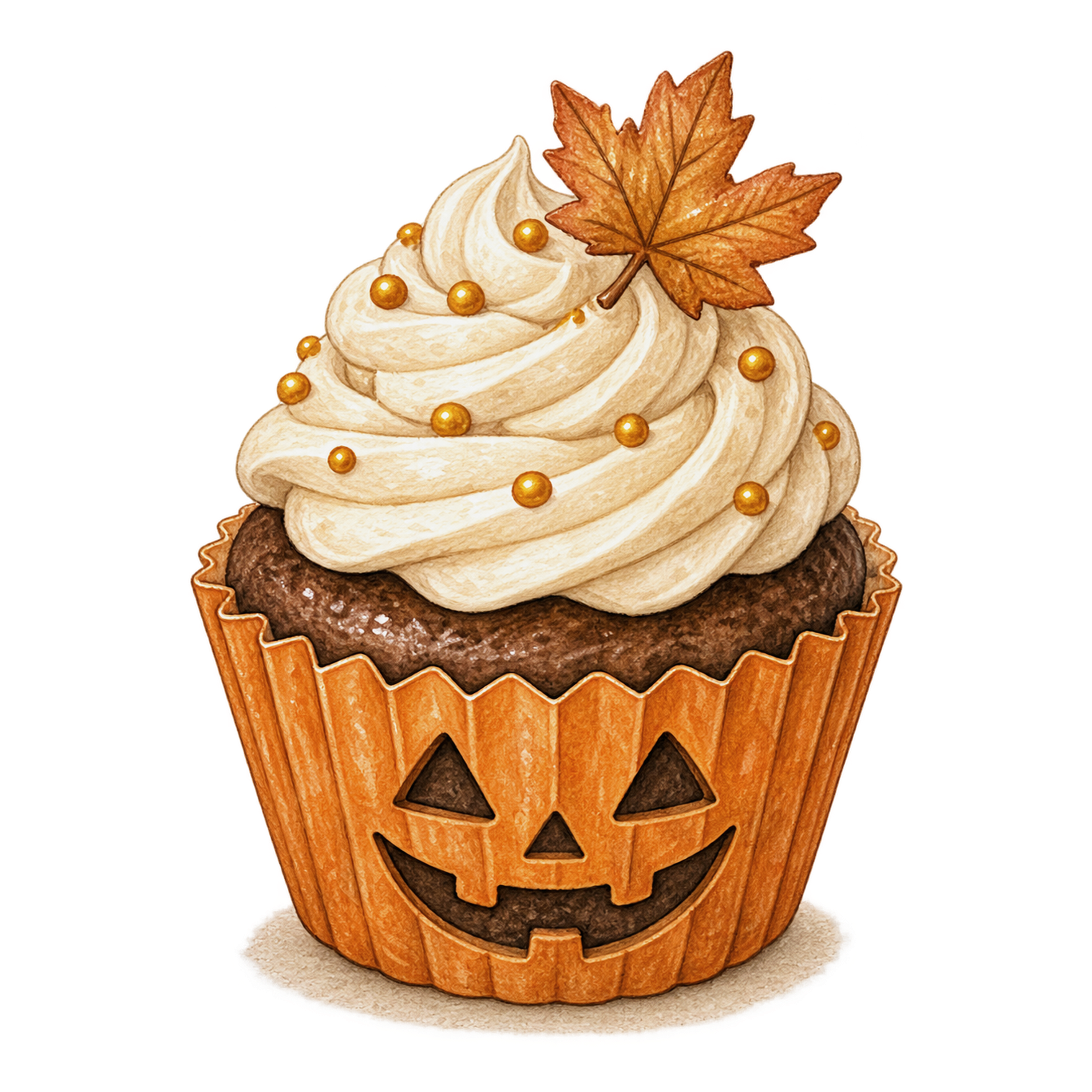 かぼちゃカップケーキのかわいいハロウィンイラスト94838に写真・文字を入れる