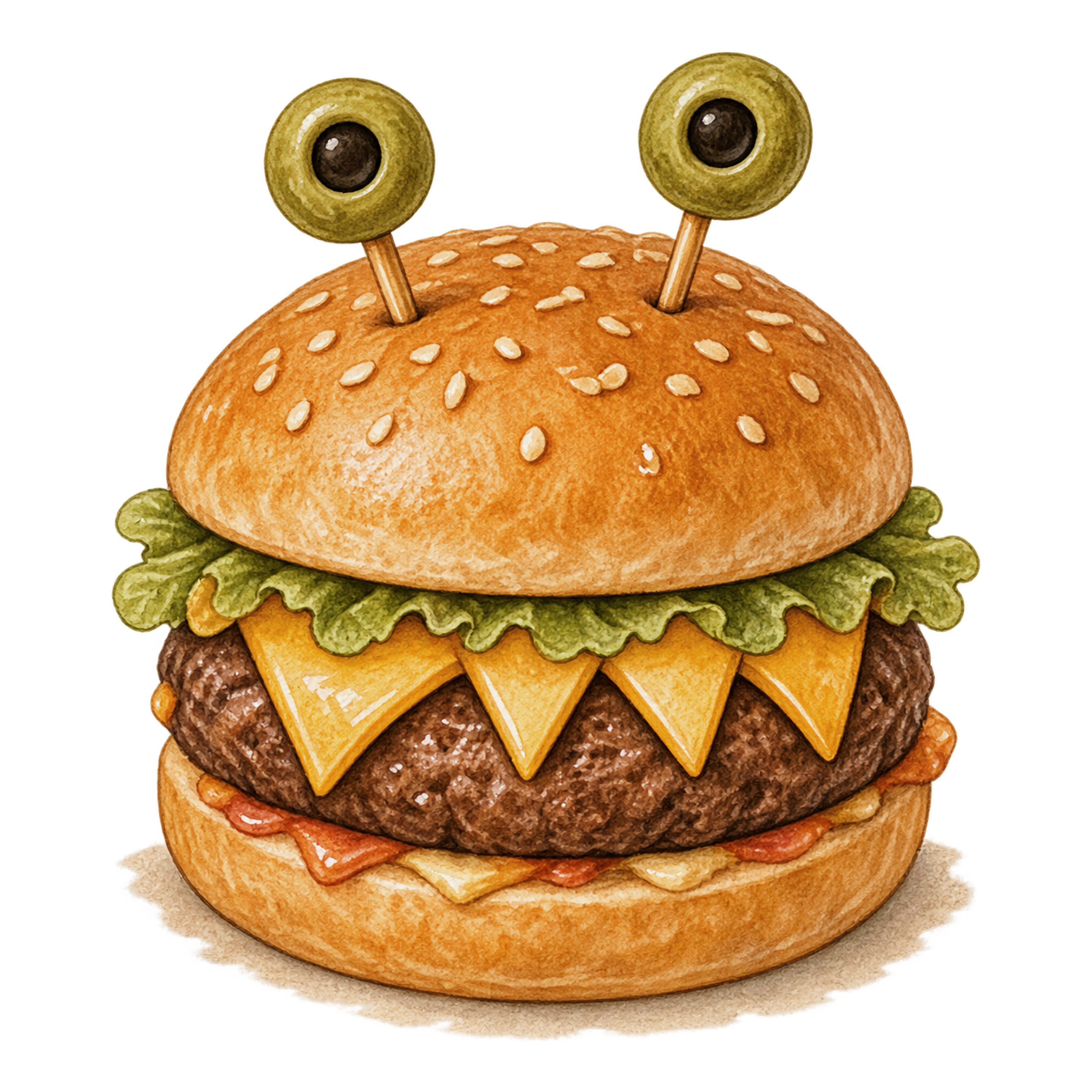 モンスターハンバーガーのかわいいハロウィンイラスト94843に写真・文字を入れる