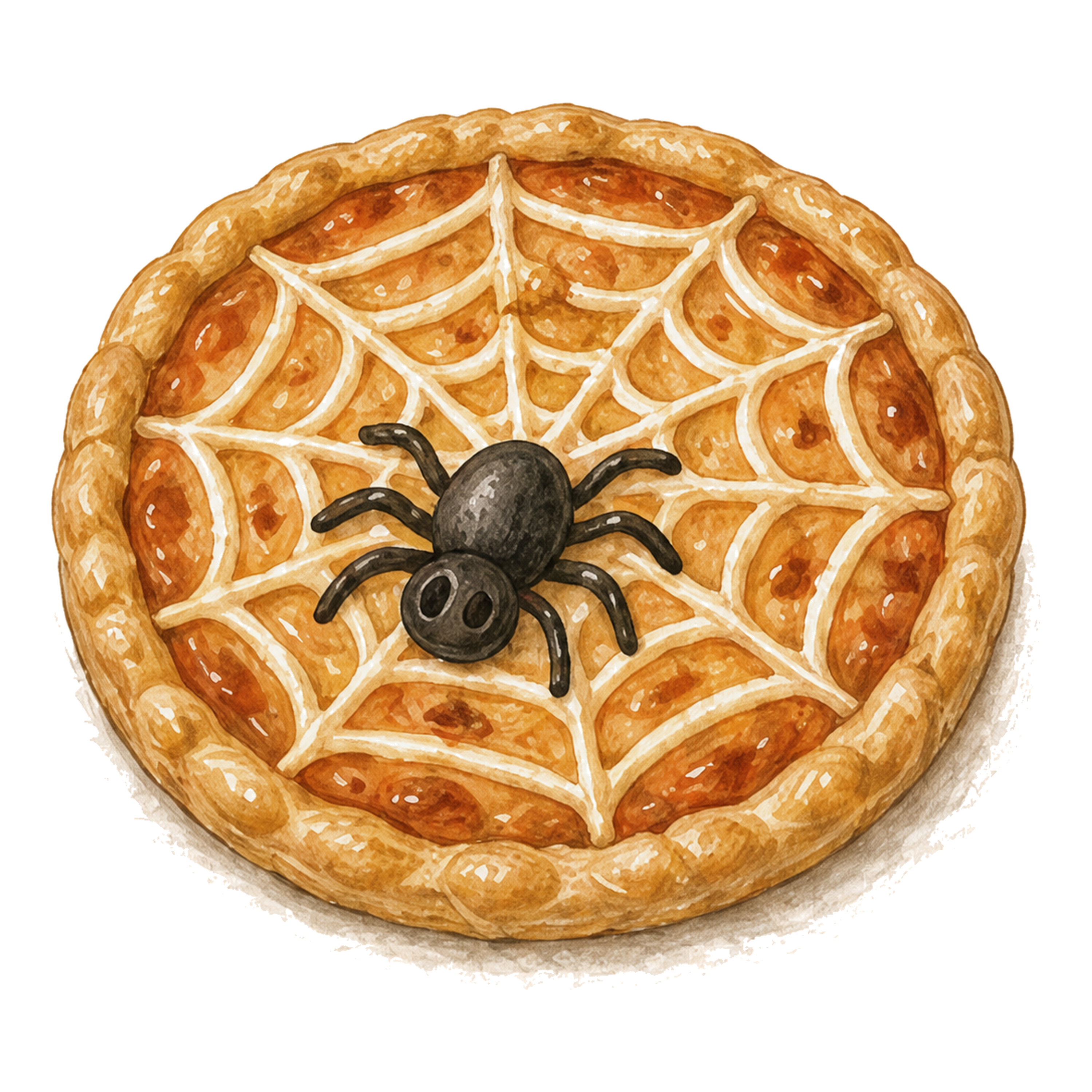 クモの巣ピザのハロウィンパーティー料理イラスト94844に写真・文字を入れる