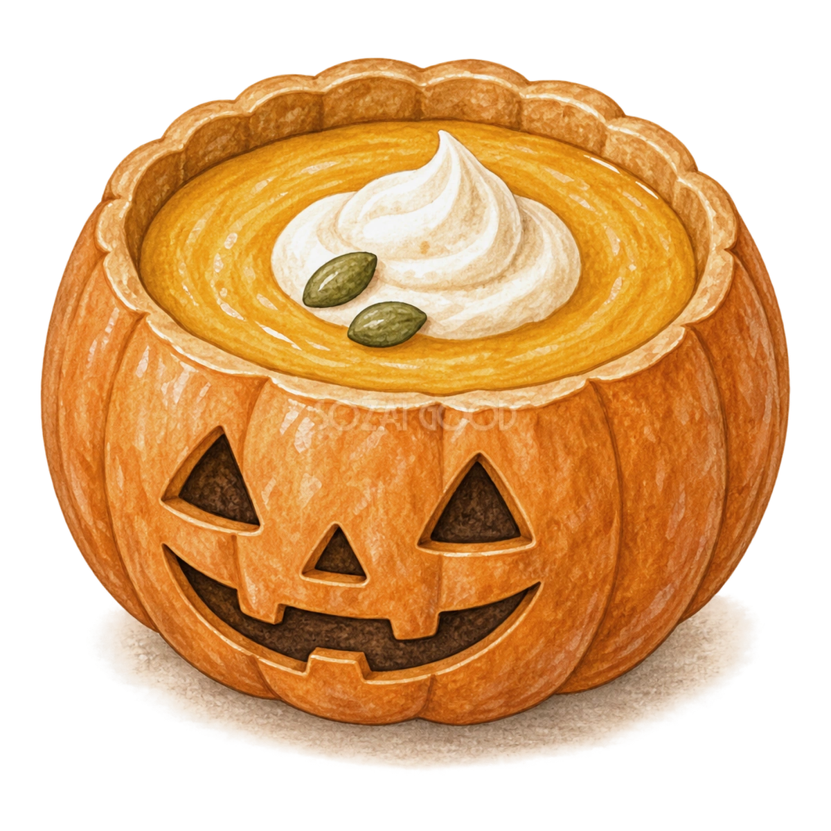 かぼちゃの器に入ったハロウィンスープのイラスト94845