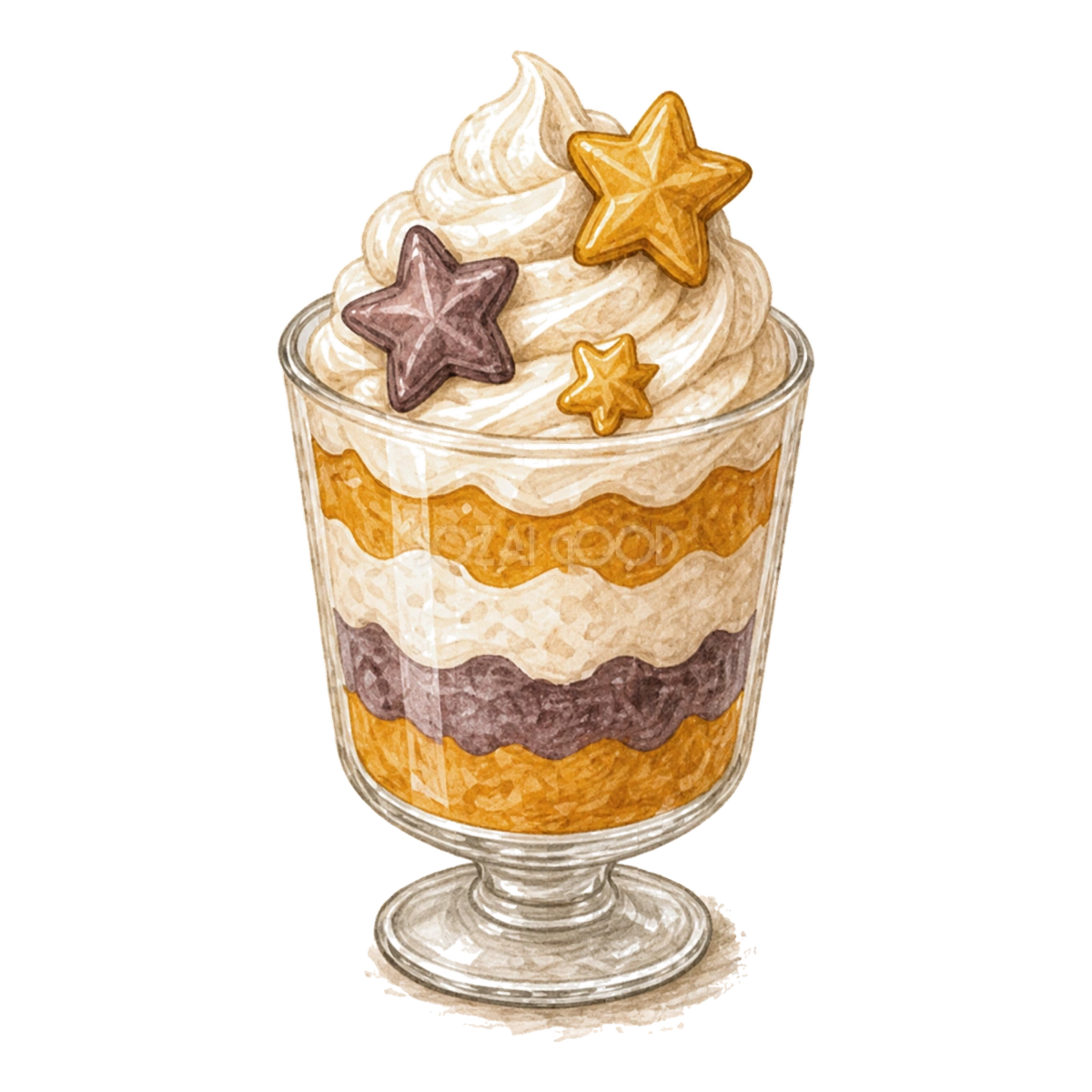 オレンジと紫のかわいいハロウィンパフェイラスト94849