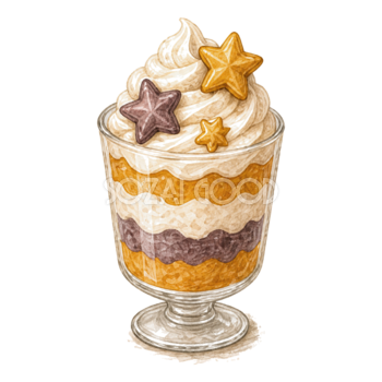 オレンジと紫のかわいいハロウィンパフェイラスト94849